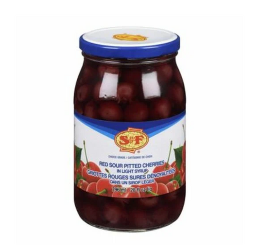 S&F Red Sour Pitted Cherries in Light Syrup 540ml