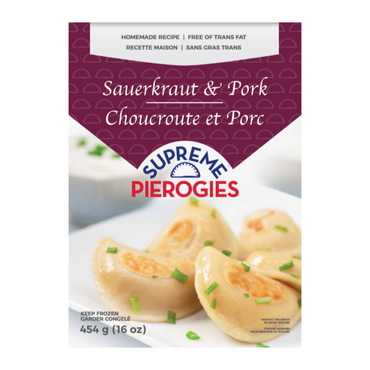 Supreme Pierogies Sauerkraut and Pork