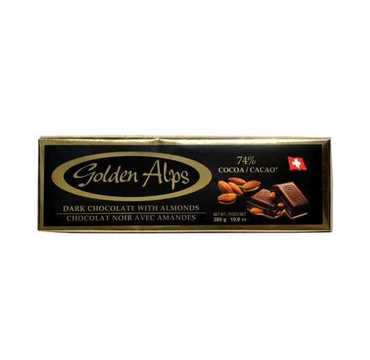Golden Alps 74% Dark Chocolate with Almonds 300g