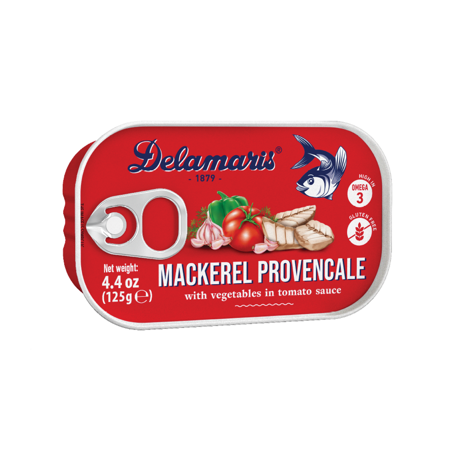 Delamaris Mackerel Provencale with Vegetables in Tomato Sauce 125g
