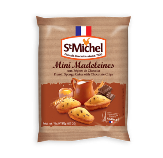 St Michel Mini Madeleines Chocolate Chips French Sponge Cake 175g